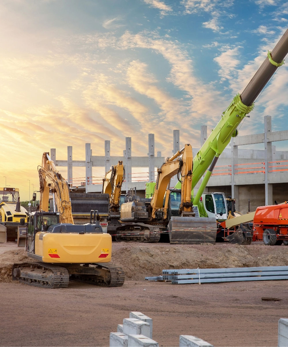 Heavy duty equipment on site